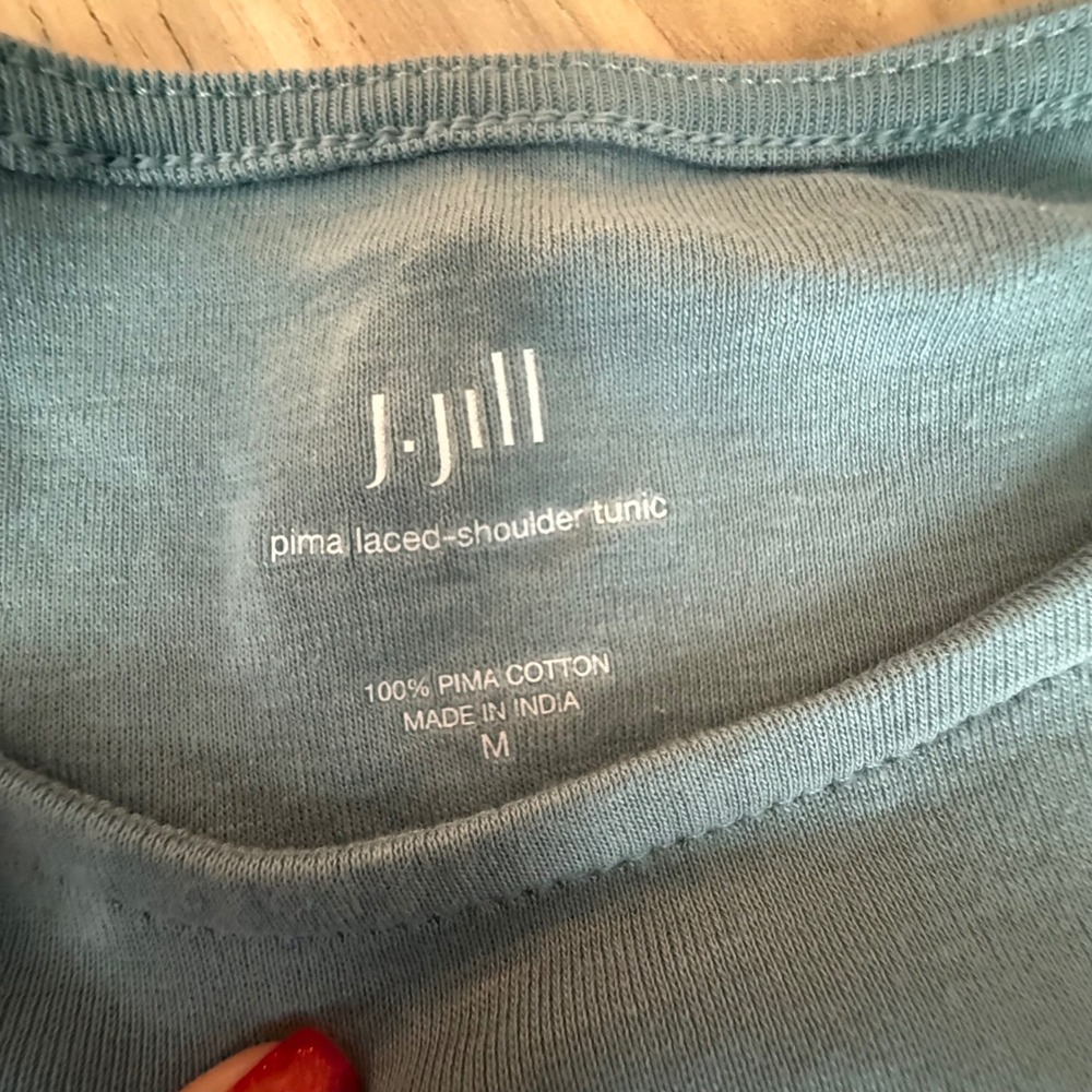 JJill lot  Pink Perfect Pima 3/4 Sleeve Seamed Tee M & Teal  Tunic M Pima Cotton - Picture 3 of 11